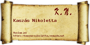 Kaszás Nikoletta névjegykártya