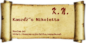 Kaszás Nikoletta névjegykártya