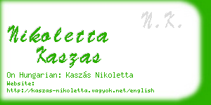 nikoletta kaszas business card